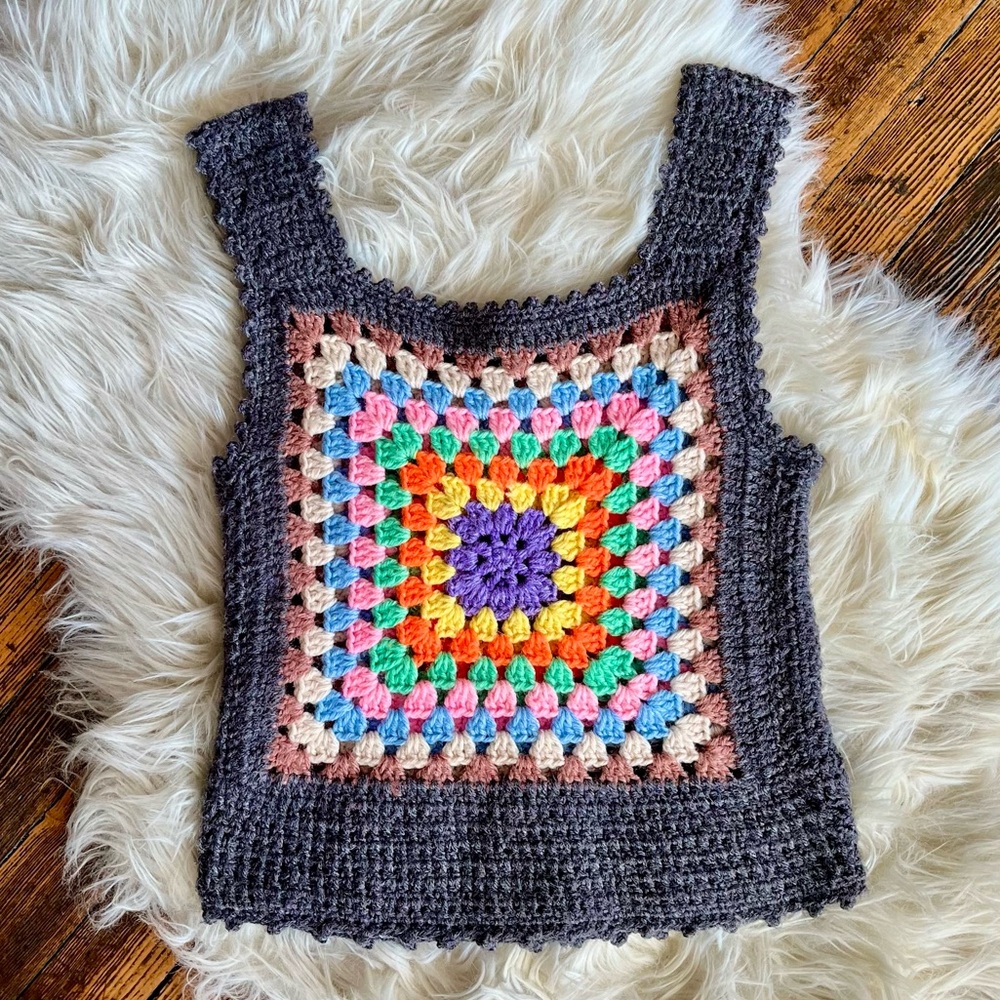 Handmade Granny Square Top
